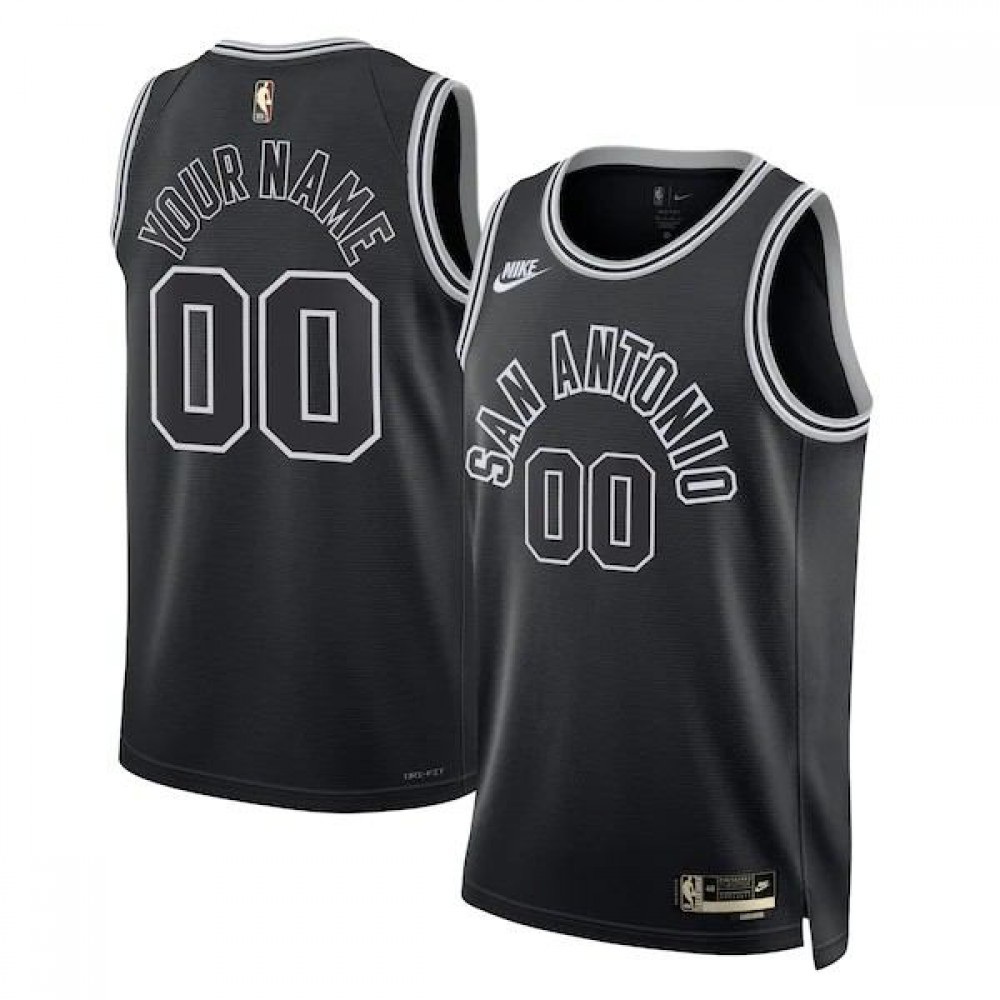 San Antonio Spurs Unisex 2022/23 Custom Swingman Jersey - Classic Edition - Black-Pro Kit Vault | Brand New 26/27 Sports Jerseys